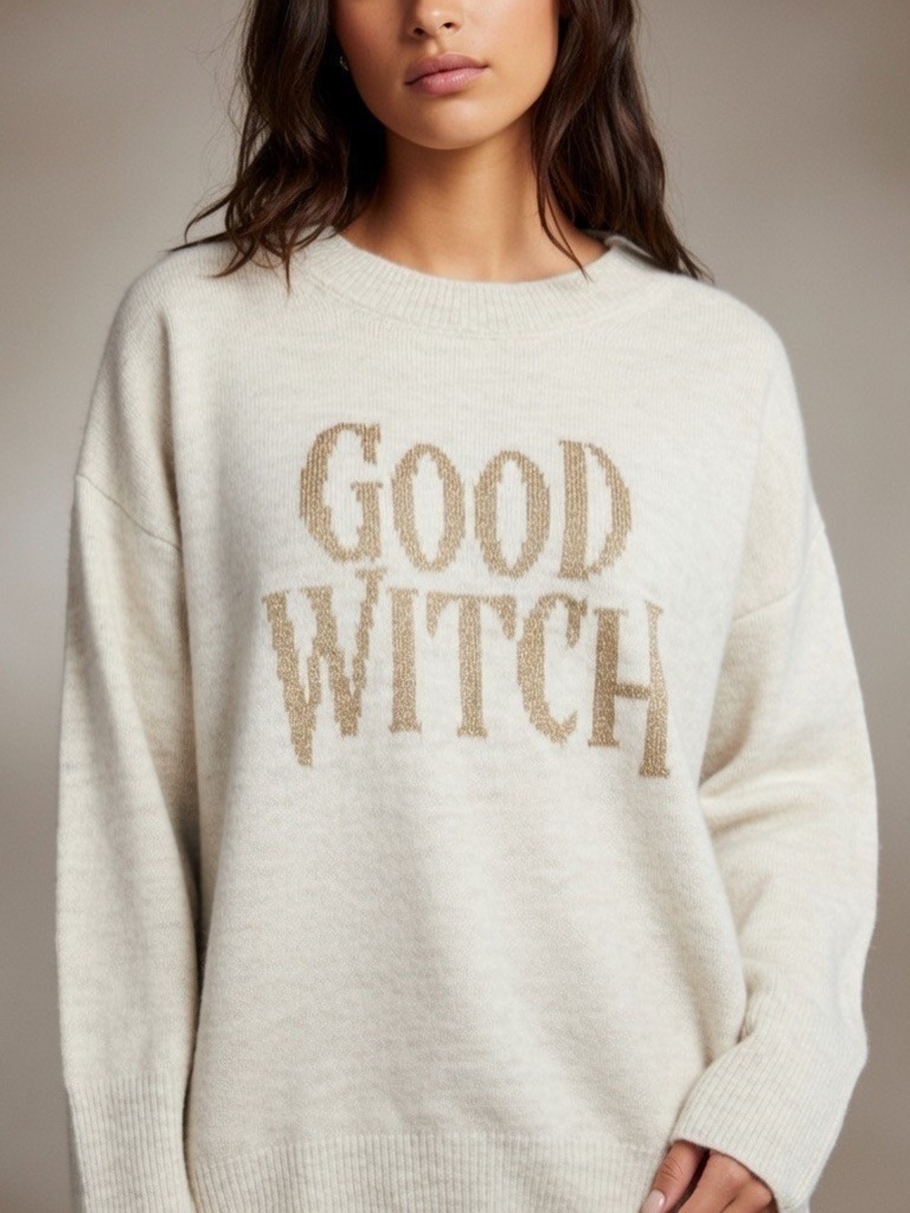 Vince Camuto “Good Witch” Sweater XL Halloween-Soft-Oatmeal-NWT